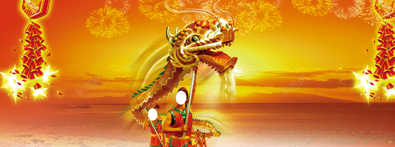 新年喜庆鞭炮背景bannerjpg设计背景_新图网 https://ixintu.com 新年 喜庆 鞭炮 背景 banner 狮子头 中国风 海报banner