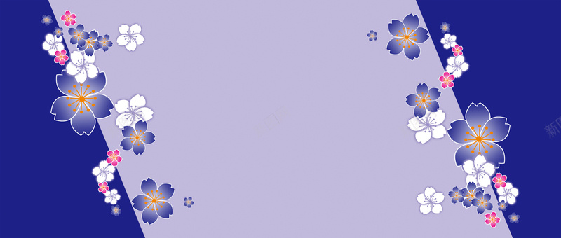 紫色樱花唯美海报背景模板背景