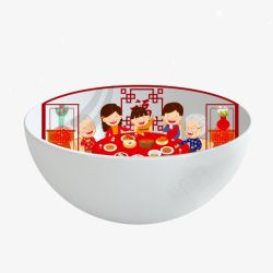 中国传统节日家人吃饭素材