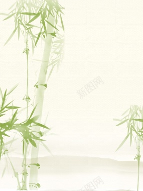 中国风手绘竹子24节气惊蛰海报背景背景