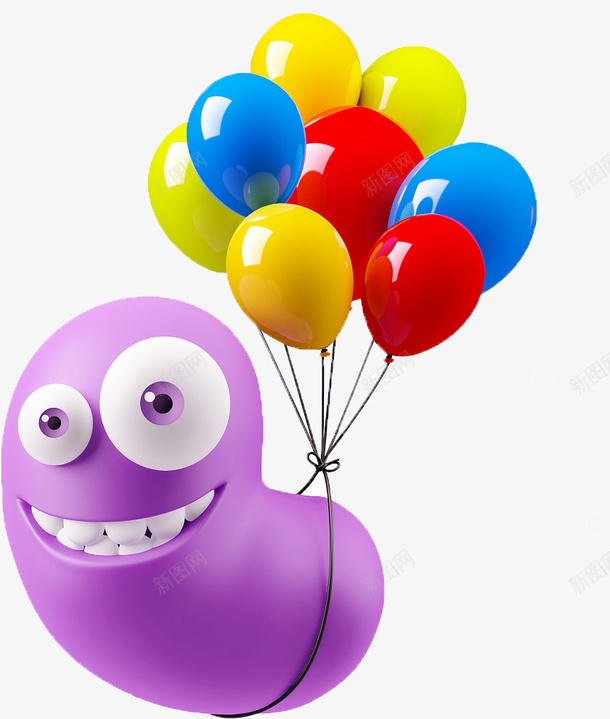 气球虫子png免抠素材_新图网 https://ixintu.com 卡 通 气 球 紫 色 小 虫