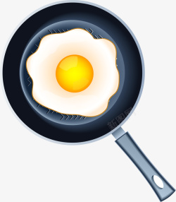 饭煎鸡蛋锅煎鸡蛋矢量图高清图片