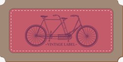 手绘红底自行车褐色边框素材