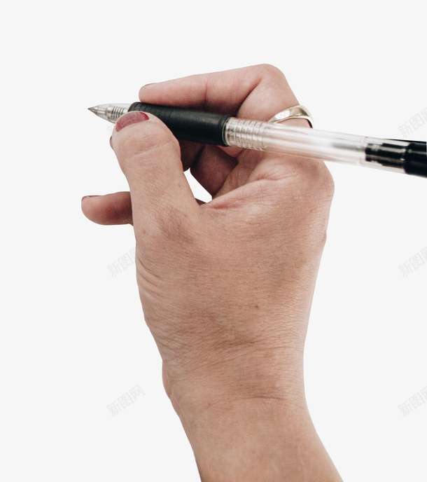 拿圆珠笔写字的手png免抠素材_新图网 https://ixintu.com 书写 写作 办公 圆珠笔 手