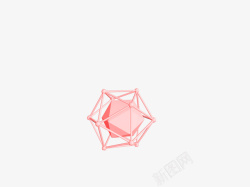 晶体几何体粉色晶体球高清图片