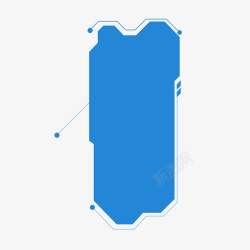 海马字框蓝色科技高清图片