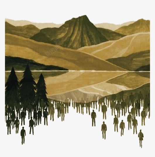卡通树林山丘png免抠素材_新图网 https://ixintu.com 人群 山丘 树木 树林
