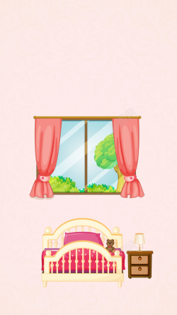 公主梦幻梦幻粉色公主房H5分层背景高清图片