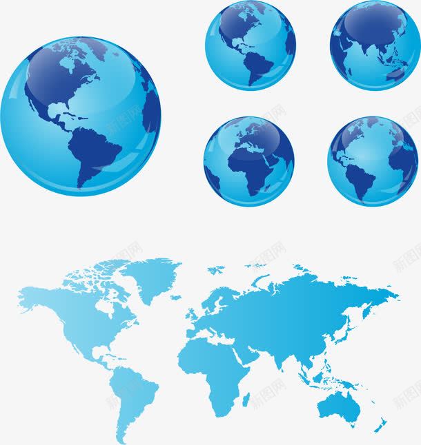 地球地图png免抠素材_新图网 https://ixintu.com 地图 地球 蓝色