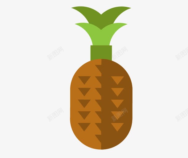 扁平化菠萝矢量图ai免抠素材_新图网 https://ixintu.com 扁平化菠萝 装饰图案 褐色 矢量图