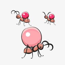 粉色蚂蚁背食物素材