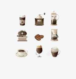咖啡豆机器可爱咖啡机高清图片