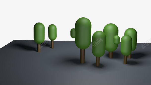 可爱的胶囊树模型png免抠素材_新图网 https://ixintu.com 卡通 可爱 树 模型