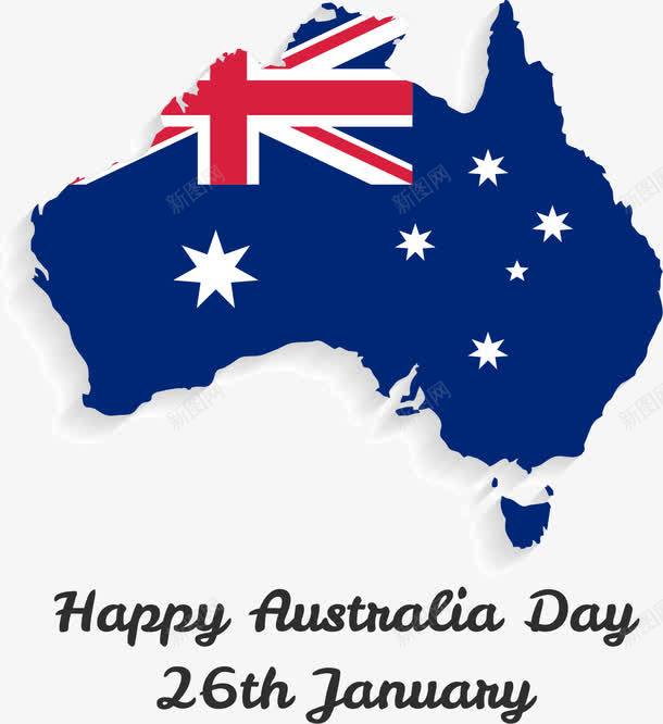 澳大利亚国旗地图png免抠素材_新图网 https://ixintu.com 国旗 地图 澳大利亚 矢量素材 蓝色