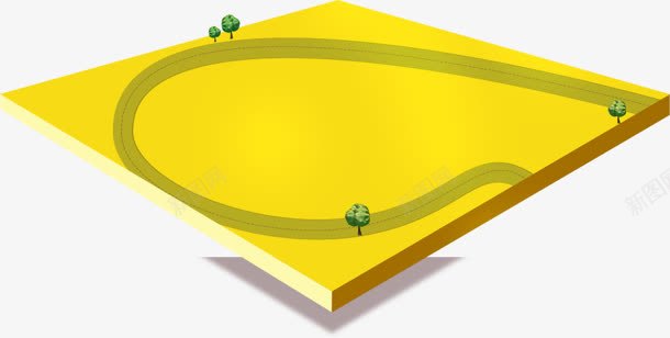 黄色板块跑道png免抠素材_新图网 https://ixintu.com 板块 跑道 黄色