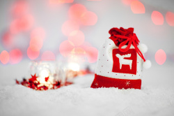 节日度假圣诞节浪漫麻袋礼物背景高清图片
