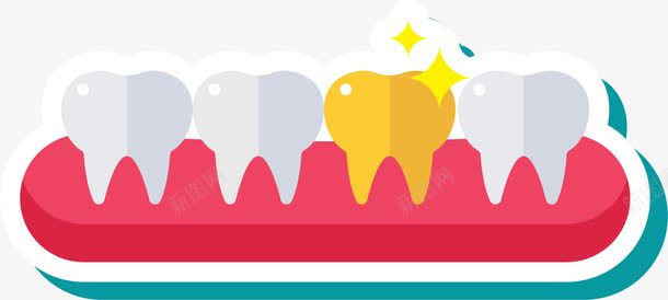 大金牙龋齿png免抠素材_新图网 https://ixintu.com 卡通矢量图 口腔健康 大金牙 牙床 牙科 牙齿 蛀牙 龋齿