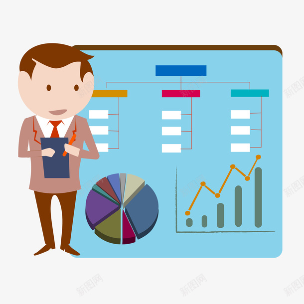 卡通职场生活信息图png免抠素材_新图网 https://ixintu.com ppt 信息表 分析 卡通 商务 数据 统计