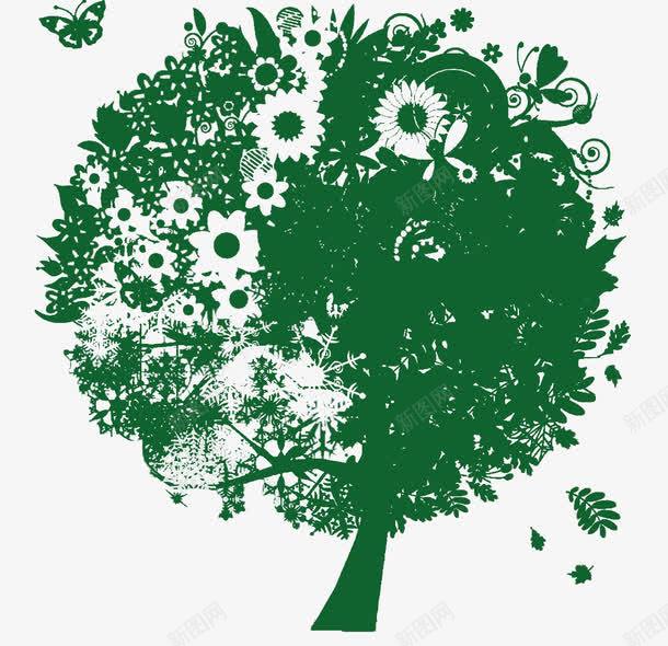 茂盛的绿色树剪影png免抠素材_新图网 https://ixintu.com 剪影 树 绿色 装饰