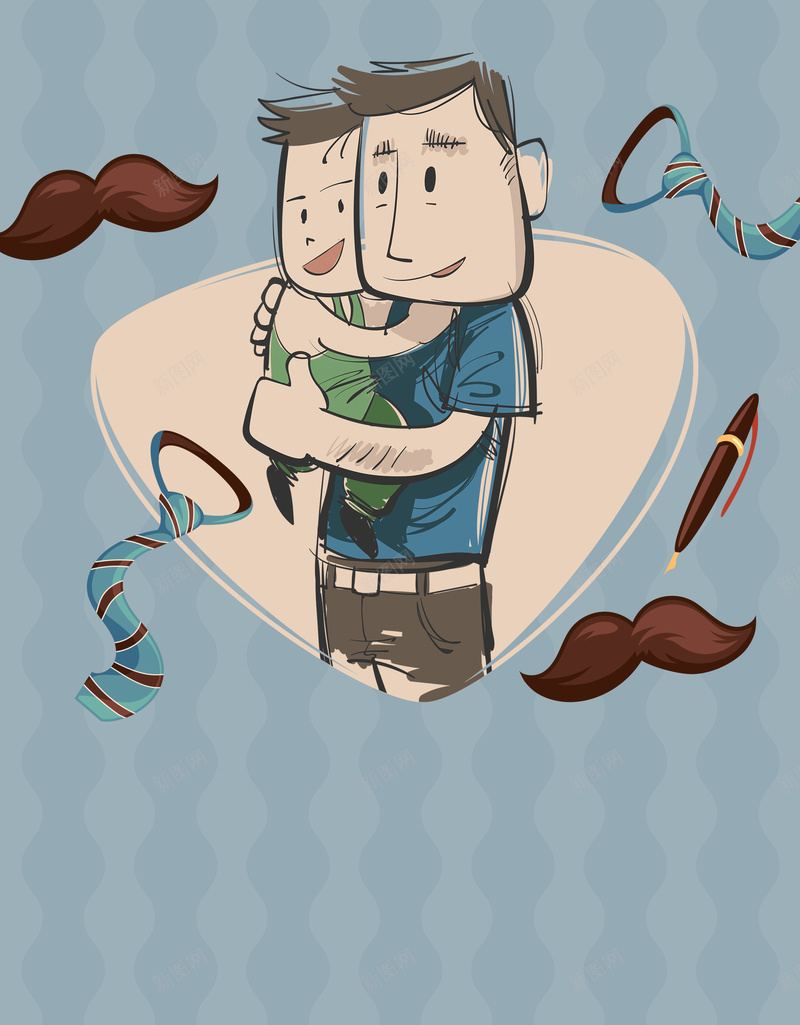 感恩父亲节爱心卡通蓝色背景psd设计背景_新图网 https://ixintu.com 感恩父亲节 父亲节促销 父亲节模板 父爱如山 父亲节 插画 父亲节背景 父亲 父亲节活动 父亲节漫画