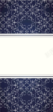 欧式复古蓝色花纹信纸装饰海报背景素材背景