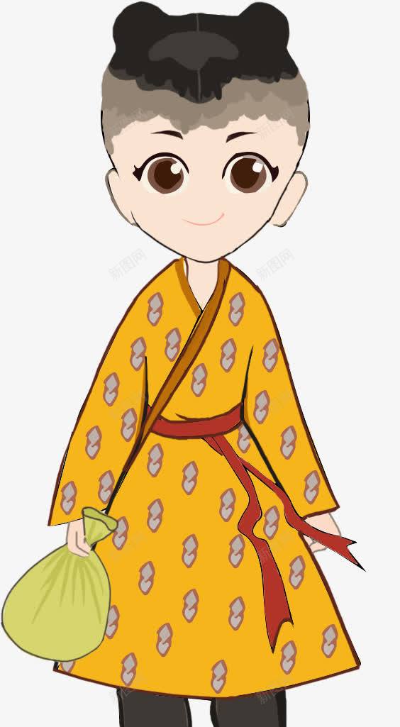 卡通茶童png免抠素材_新图网 https://ixintu.com 人物 卡通 袋子