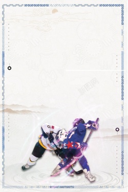 冬奥海报冬季冰球职业运动比寒海报背景高清图片