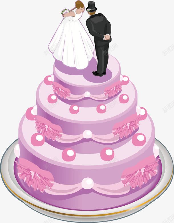 蛋糕png免抠素材_新图网 https://ixintu.com 卡通 恋人 情侣 手绘 水彩 紫色 蛋糕