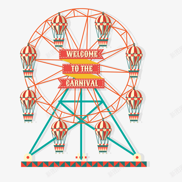 清新摩天轮矢量图eps免抠素材_新图网 https://ixintu.com 摩天轮 摩天轮剪影 清新 素材 矢量图