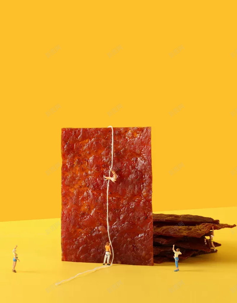 美食宣传海报设计psd设计背景_新图网 https://ixintu.com 猪肉铺 个性 宣传 特色 美食 创意 拍摄 黄色底