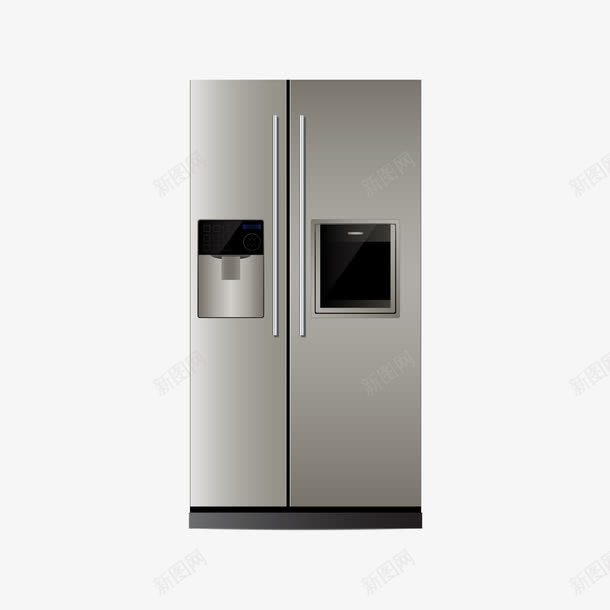 灰色电冰箱png免抠素材_新图网 https://ixintu.com 手绘 灰色 电冰箱