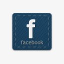 Facebook蓝色长方形社会按钮图标图标