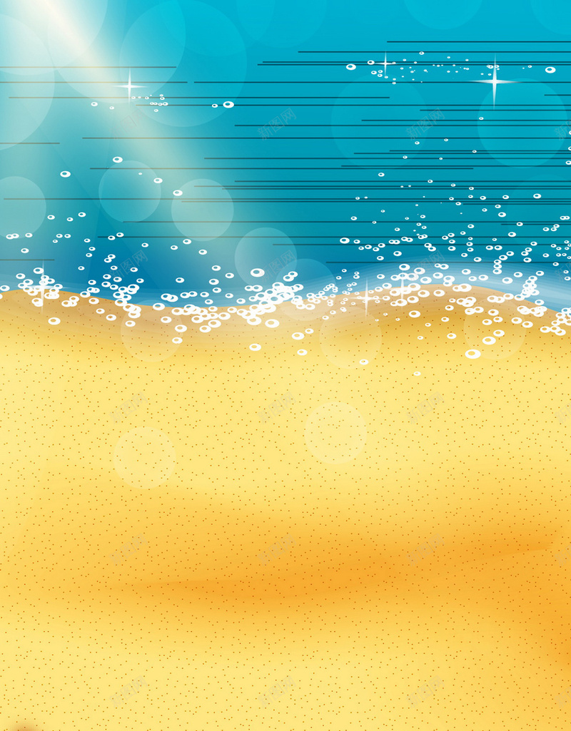 沙滩H5背景jpg设计背景_新图网 https://ixintu.com H5 H5背景 h5 卡通 彩色 手绘 水彩 沙滩 海星 海洋 童趣