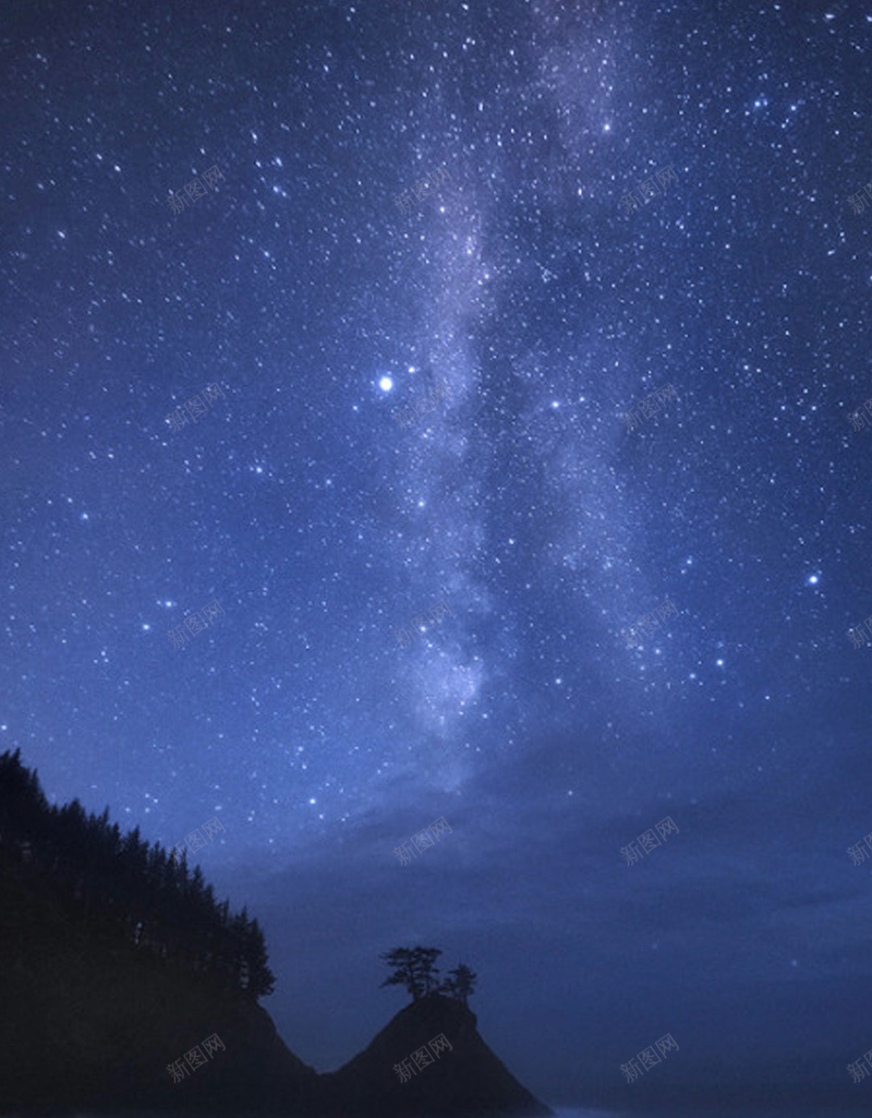 蓝色夜景H5背景jpg设计背景_新图网 https://ixintu.com H5背景 夜景 夜景素材 夜景背景 山水 星空 景色 素材 蓝色