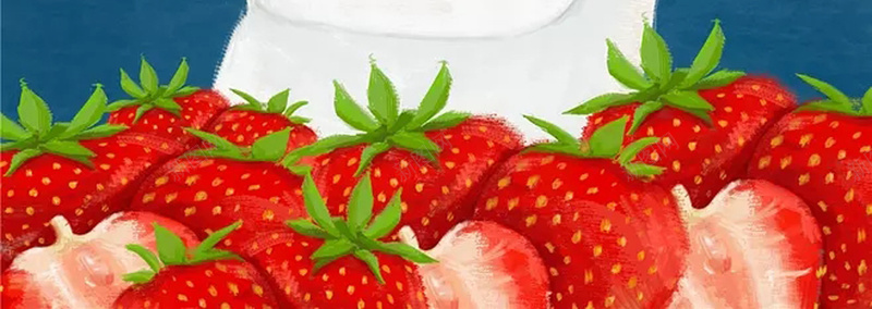 鲜果草莓海报设计psd设计背景_新图网 https://ixintu.com 宣传 收货 草莓 鲜果 猫 水果 蓝底 颜色