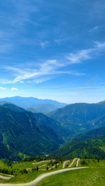 蓝色天空风景手机端H5背景背景