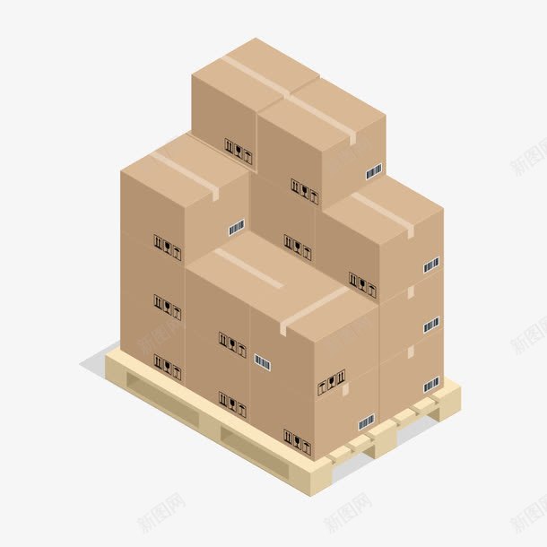 黄色货物纸箱包装箱png免抠素材_新图网 https://ixintu.com 包装箱 纸箱 货物 黄色