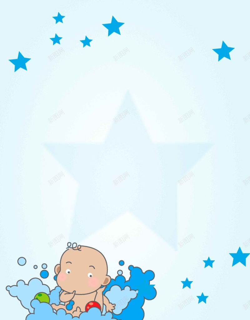 婴儿蓝色卡通可爱简约大气背景jpg设计背景_新图网 https://ixintu.com 蓝色背景 卡通 可爱 婴儿 简约 手绘 插画 天使 大气背景