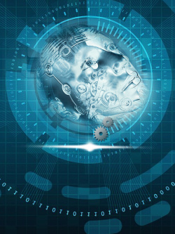 机器人活动中心蓝色科技未来人工工智能科学高清图片