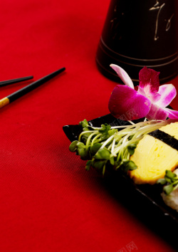 酒店紫色桌椅红色花朵豆芽美食海报背景高清图片