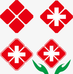 医院的标志手绘医院红十字标志分解图矢量图图标高清图片