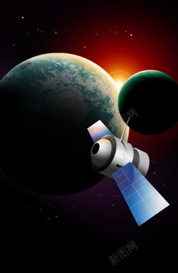 星球探测科学飞行探测器背景高清图片