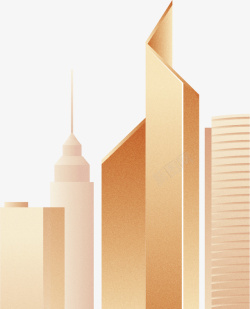 扁平商务城市建筑图标商务金色建筑高清图片