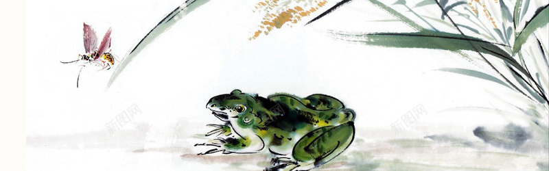 青蛙油彩画背景背景