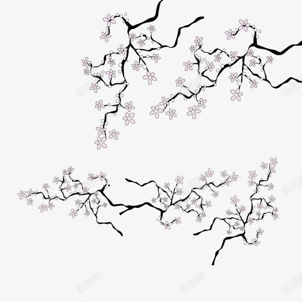 梅花树png免抠素材_新图网 https://ixintu.com 树枝 粉色 腊梅 花卉