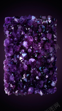 紫色水晶黑色H5背景背景
