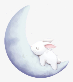 月宫中秋节在月亮上睡觉的玉兔高清图片