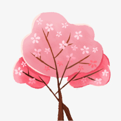 桃花桃树粉色系素材