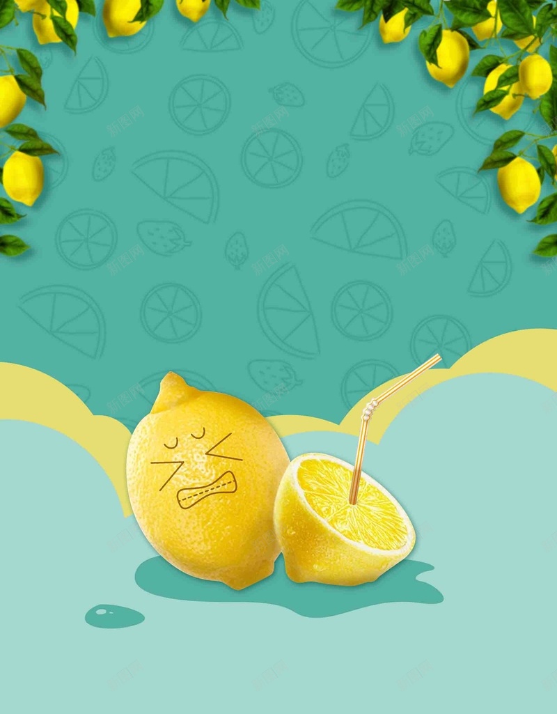 柠檬好热夏日水果促销海报背景模板psd设计背景_新图网 https://ixintu.com 夏日水果 背景模板 促销 创意 海报 柠檬好热 水果店 活动 宣传