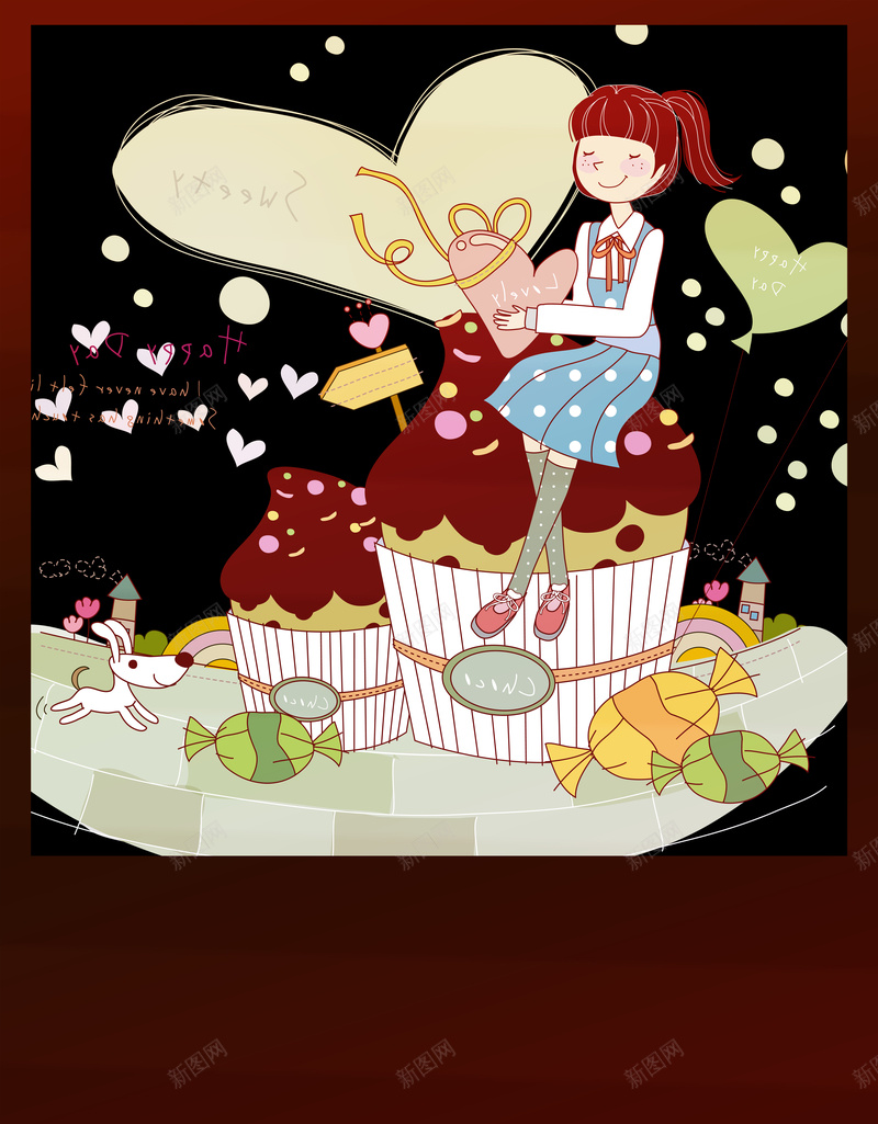 蛋糕店宣传海报背景psd设计背景_新图网 https://ixintu.com 卡通 女孩 文化墙 有爱 水果蛋糕 海报 烘焙 生日蛋糕 蛋糕店宣传海报